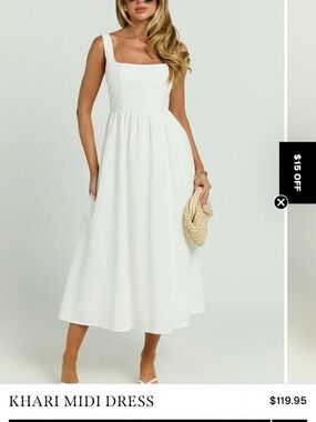 white midi knit dress White Knit Linen Midi Dress – self-portrait-US